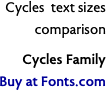 Cycles  text sizes